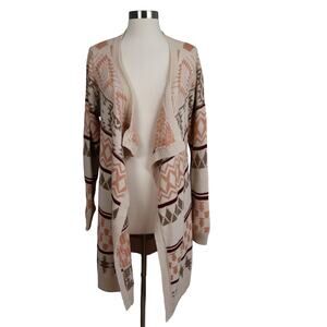 Tobi Womens Waterfall Cardigan Sweater Size M/L Aztec Southwestern Open Front